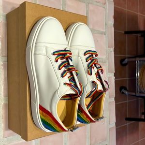Christian Louboutin Aekenspeed Rainbow sneakers.
